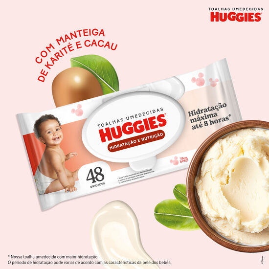 Kit Lenços Umedecidos Huggies Hidratação e Nutrição - 4 pacotes 192 lenços